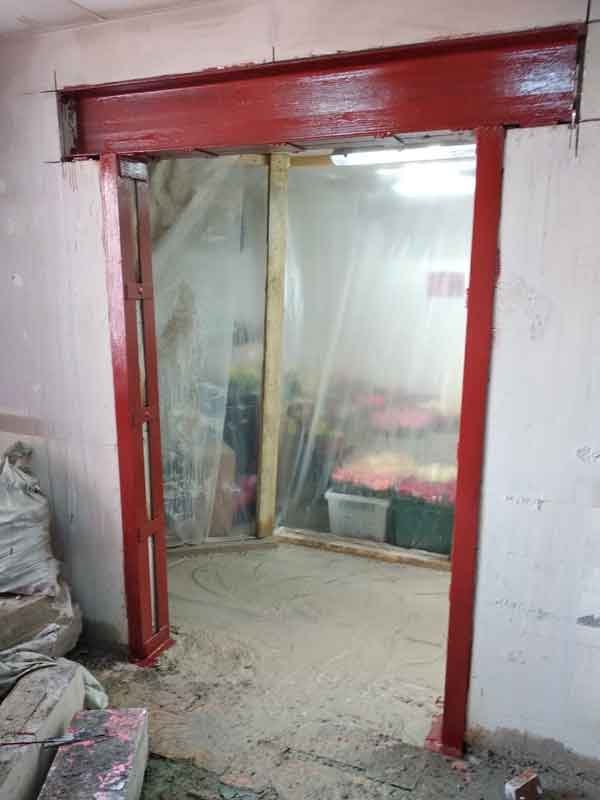 Усиление проема в несущей стене швеллером